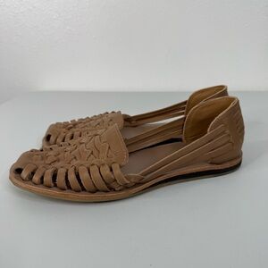 Nisolo Huarache Tan Leather Sandal Size 6